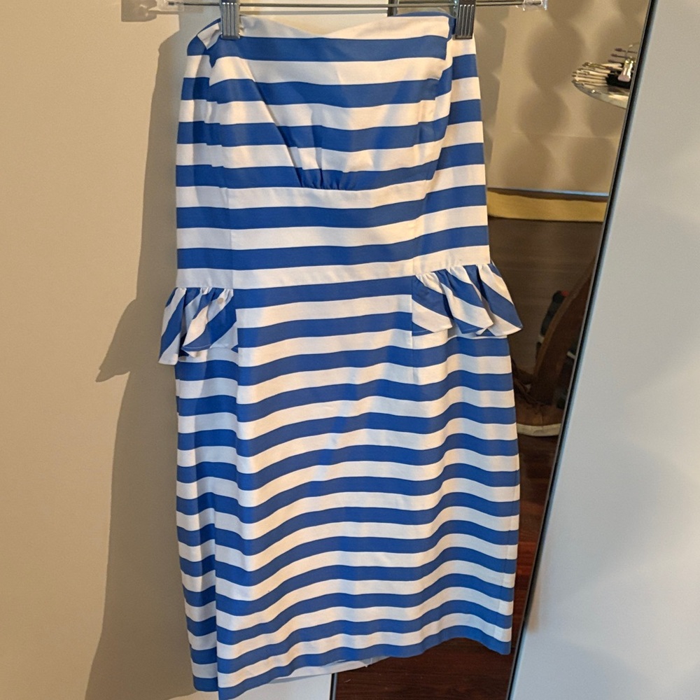 Lilly Pulitzer Strapless Blue and White Dress